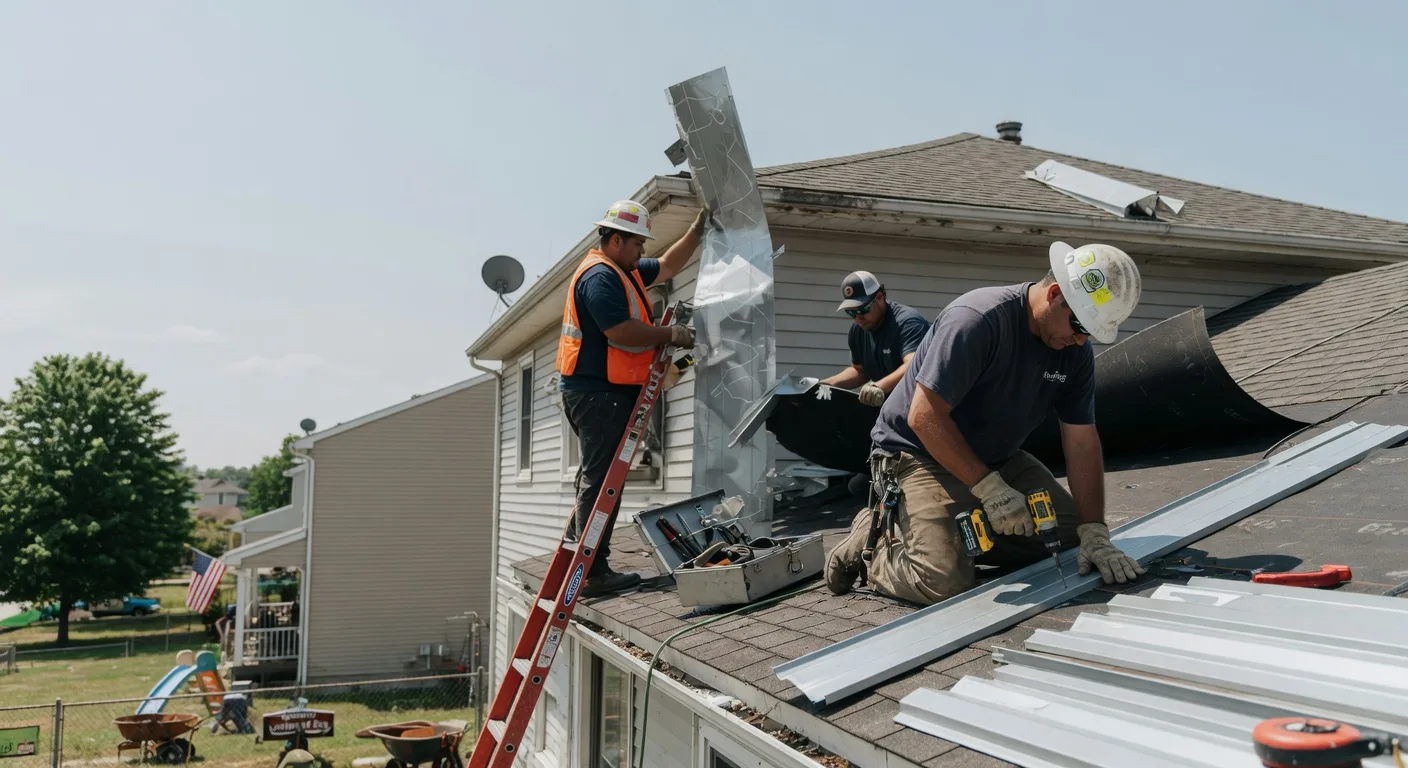 Storm Damage Metal Roof Repair in East Calais, VT
